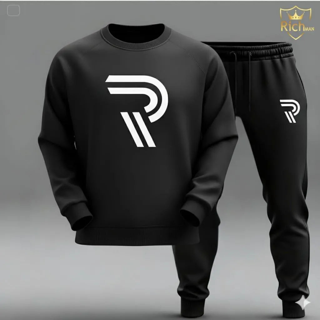 R Printed Sweatshirt Tracksuit