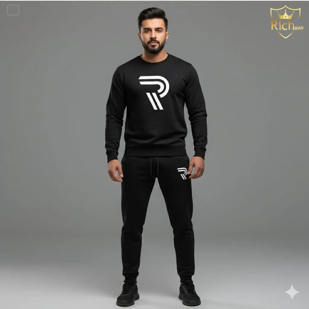 R Printed Sweatshirt Tracksuit